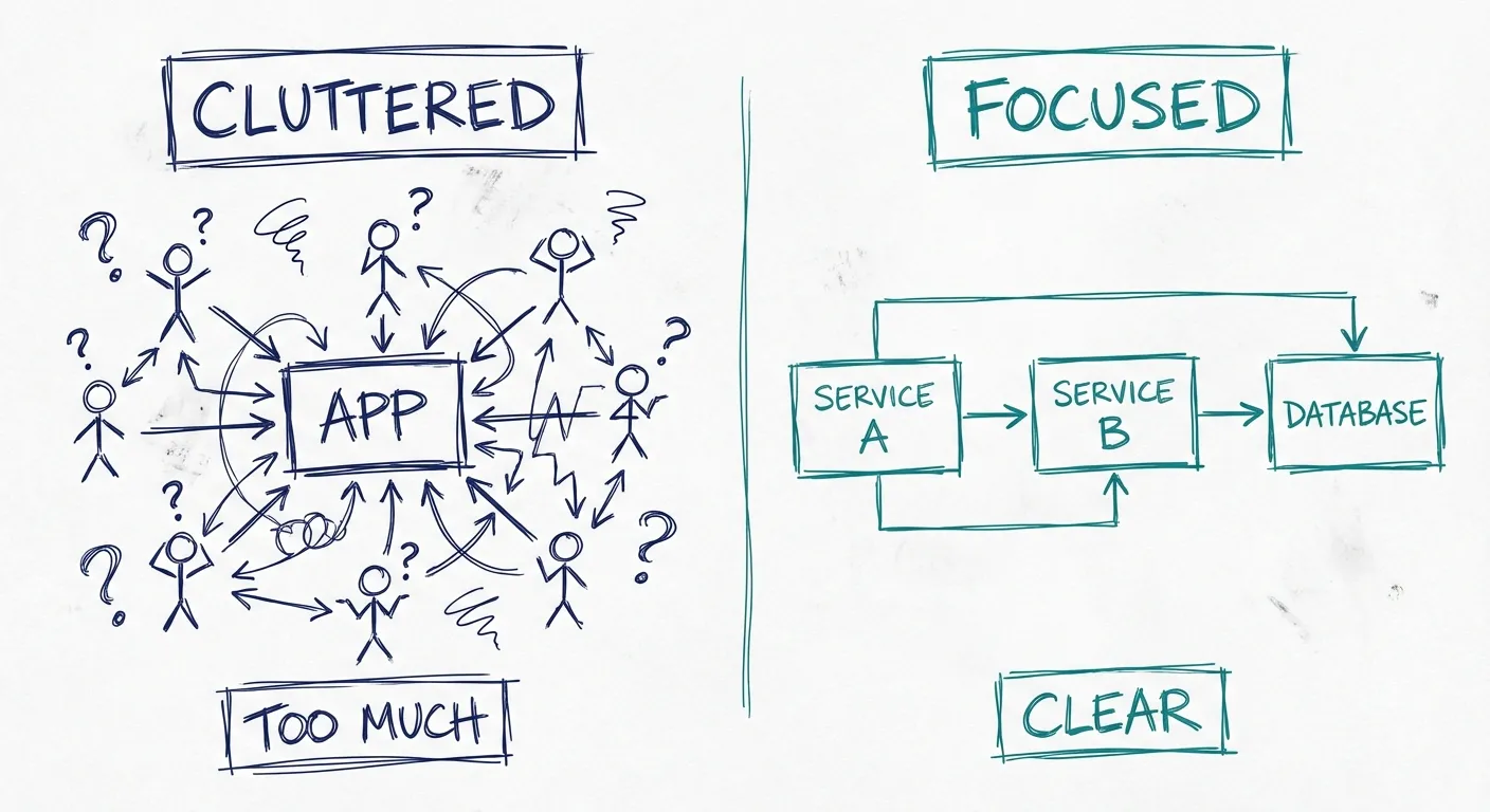 Comparison of cluttered diagrams with users vs focused diagrams without