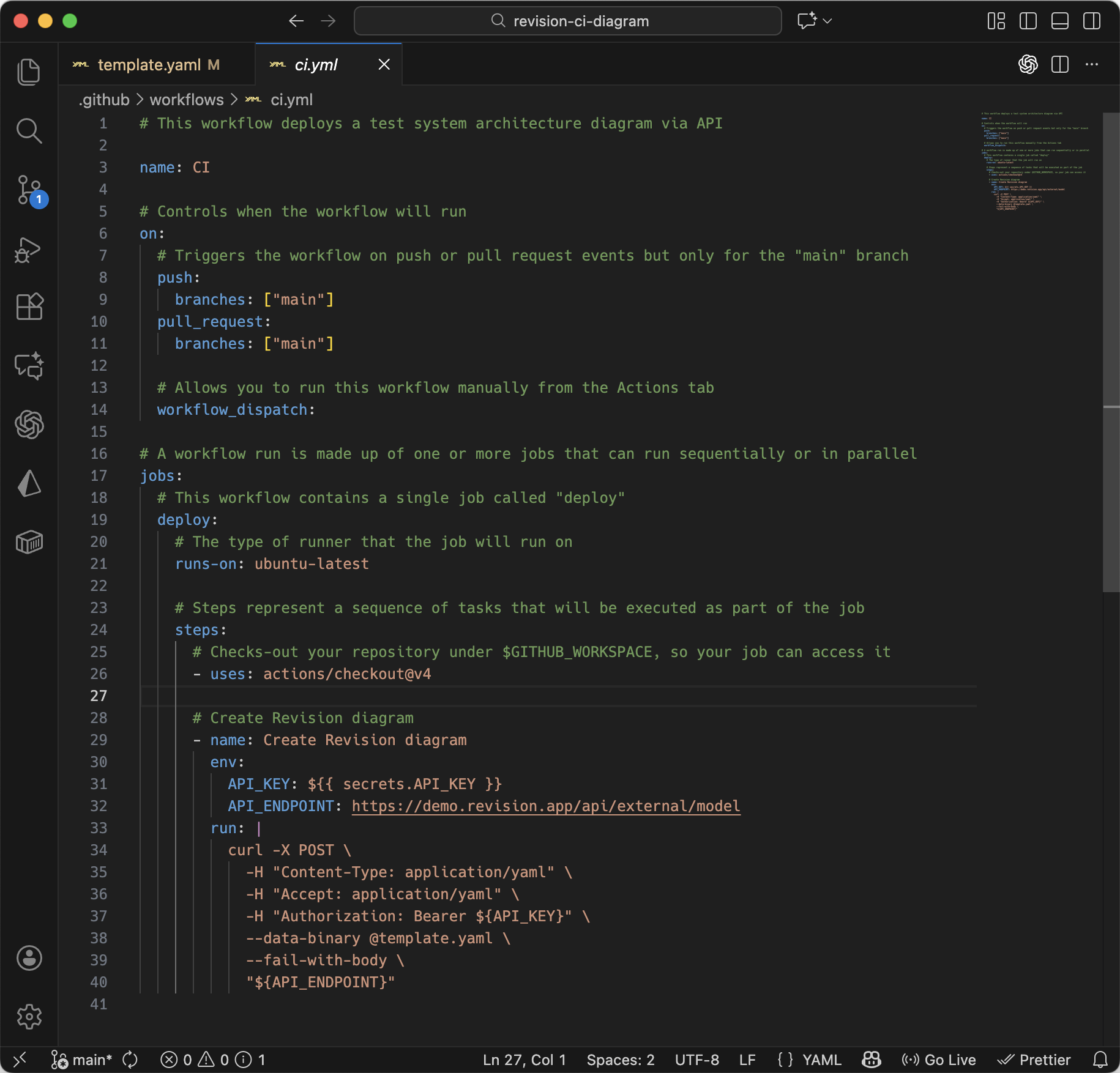 GitHub Action example